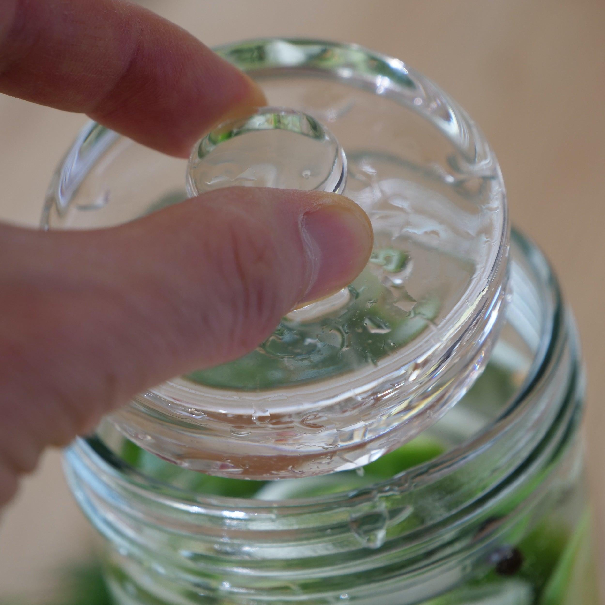 Fermentierglas 730 ml mit Ventilmembran, Glasgewicht & Edelstahlring – Millivital